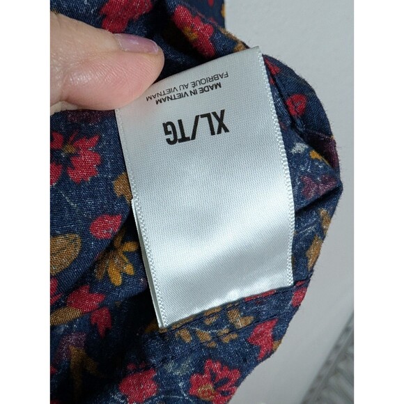 Express‎ Floral Black Button Up Shirt Slim Classic Extra Large - Picture 5 of 8